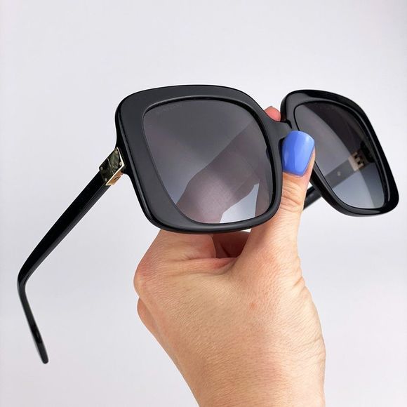 Burberry PENELOPE BE4363 30018G Sunglasses Black Gray Square Women